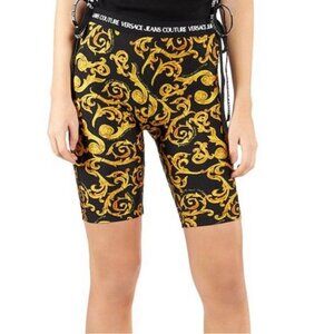 Versace Jeans Couture Womens Black Logo Bike Shorts Shorts EUR 38 S 225